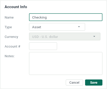 The panel of an account
