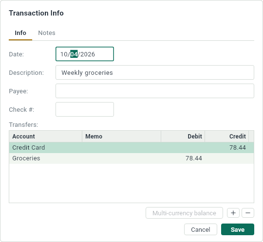 The panel of a transaction