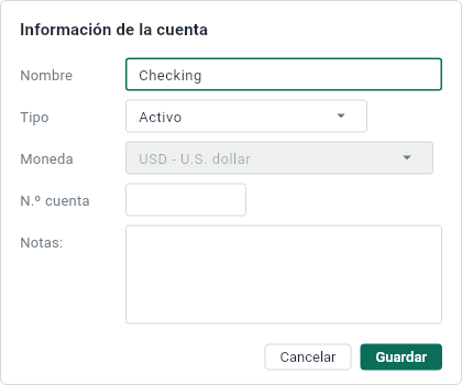 El panel de una cuenta