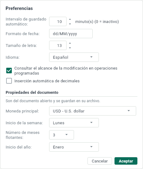 Las preferencias