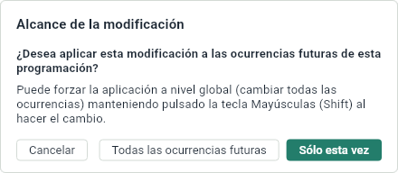 La pregunta sobre las ocurrencias de una programación